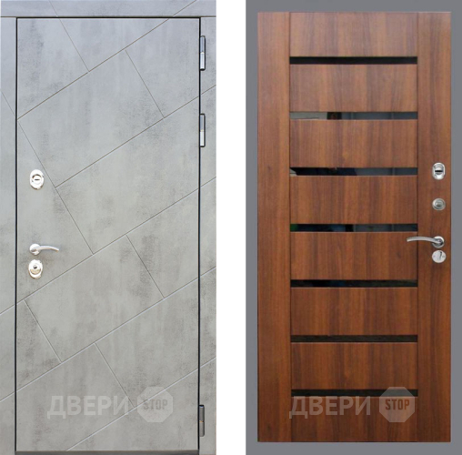 Входная металлическая Дверь Рекс (REX) 22 СБ-14 стекло черное Орех бренди в Можайске