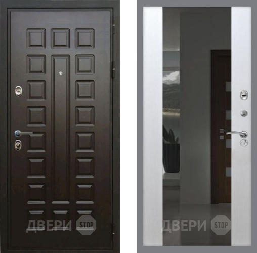 Входная металлическая Дверь Рекс (REX) Премиум 3к СБ-16 Зеркало Белый ясень в Можайске
