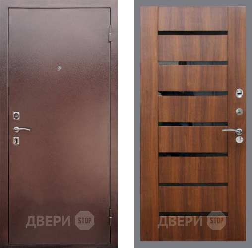 Входная металлическая Дверь Рекс (REX) 1 СБ-14 стекло черное Орех бренди в Можайске