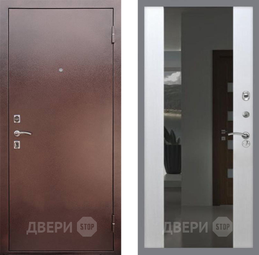 Дверь Рекс (REX) 1 СБ-16 Зеркало Белый ясень в Можайске