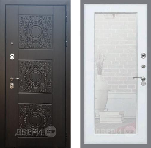 Входная металлическая Дверь Рекс (REX) 10 Зеркало Пастораль Белый ясень в Можайске