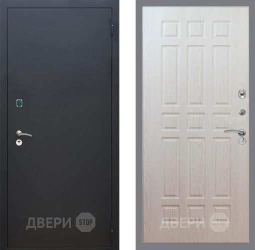 Входная металлическая Дверь Рекс (REX) 1A Черный Муар FL-33 Беленый дуб в Можайске