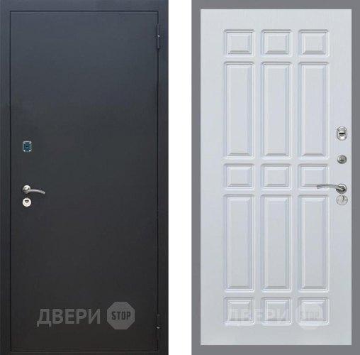 Входная металлическая Дверь Рекс (REX) 1A Черный Муар FL-33 Белый ясень в Можайске