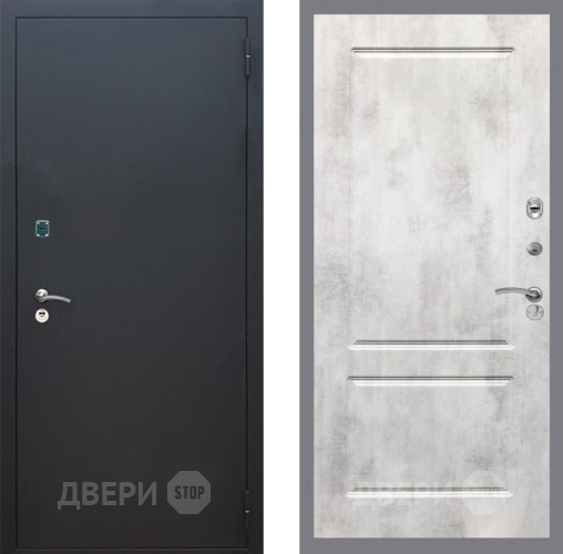 Входная металлическая Дверь Рекс (REX) 1A Черный Муар FL-117 Бетон светлый в Можайске
