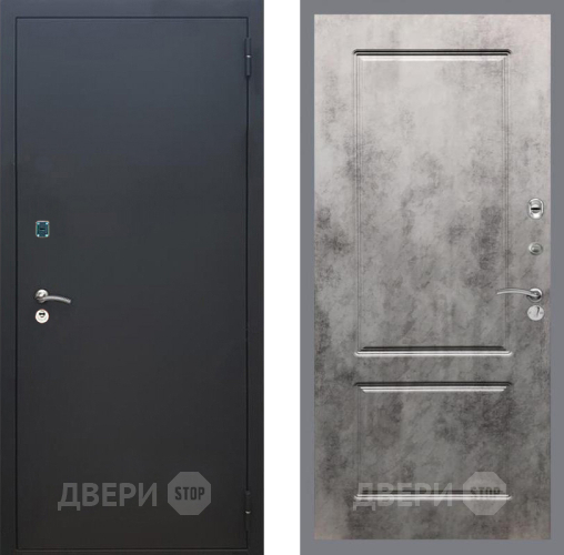 Входная металлическая Дверь Рекс (REX) 1A Черный Муар FL-117 Бетон темный в Можайске
