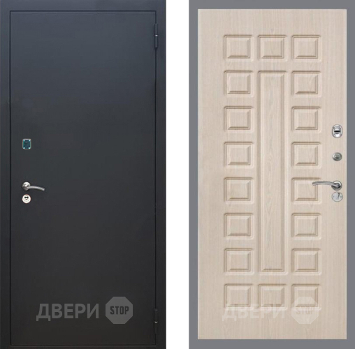 Входная металлическая Дверь Рекс (REX) 1A Черный Муар FL-183 Беленый дуб в Можайске