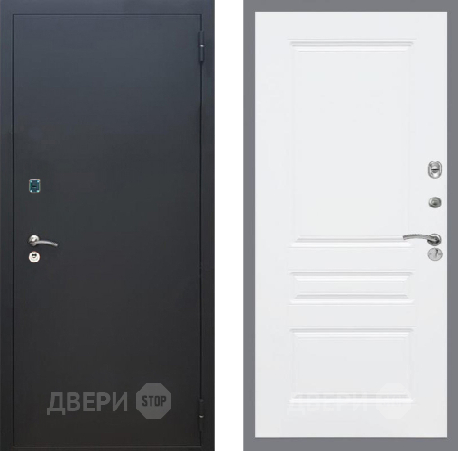Входная металлическая Дверь Рекс (REX) 1A Черный Муар FL-243 Силк Сноу в Можайске