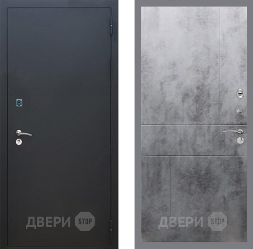 Входная металлическая Дверь Рекс (REX) 1A Черный Муар FL-290 Бетон темный в Можайске