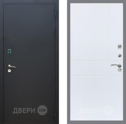 Входная металлическая Дверь Рекс (REX) 1A Черный Муар FL-290 Силк Сноу в Можайске