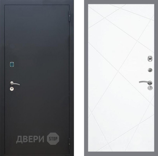 Входная металлическая Дверь Рекс (REX) 1A Черный Муар FL-291 Силк Сноу в Можайске