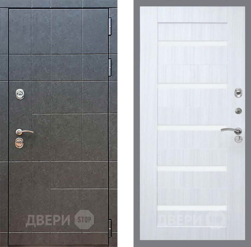 Входная металлическая Дверь Рекс (REX) 21 СБ-14 стекло белое Сандал белый в Можайске