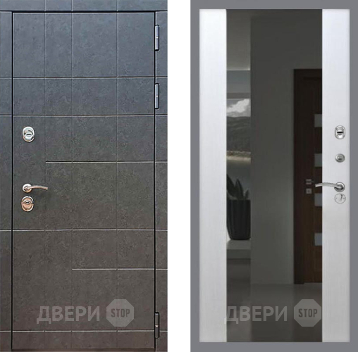 Входная металлическая Дверь Рекс (REX) 21 СБ-16 Зеркало Белый ясень в Можайске