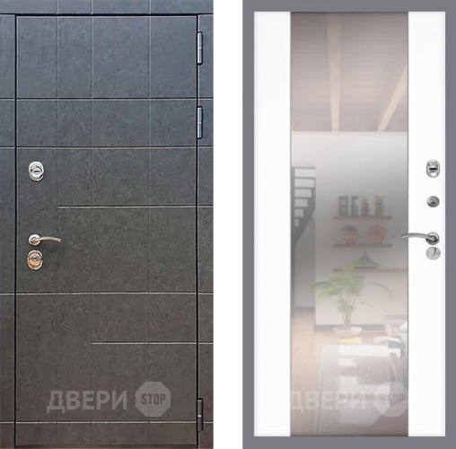 Входная металлическая Дверь Рекс (REX) 21 СБ-16 Зеркало Силк Сноу в Можайске