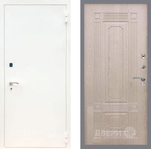 Входная металлическая Дверь Рекс (REX) 1А Белая шагрень FL-2 Беленый дуб в Можайске