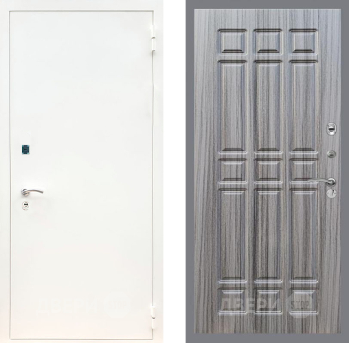 Входная металлическая Дверь Рекс (REX) 1А Белая шагрень FL-33 Сандал грей в Можайске