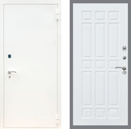 Входная металлическая Дверь Рекс (REX) 1А Белая шагрень FL-33 Силк Сноу в Можайске