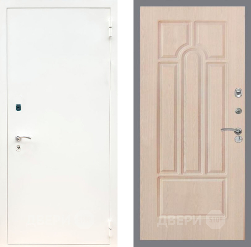 Входная металлическая Дверь Рекс (REX) 1А Белая шагрень FL-58 Беленый дуб в Можайске