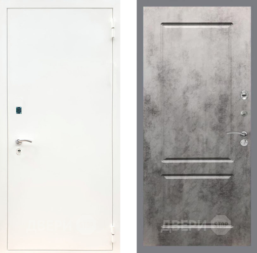 Входная металлическая Дверь Рекс (REX) 1А Белая шагрень FL-117 Бетон темный в Можайске