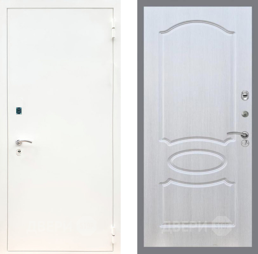 Входная металлическая Дверь Рекс (REX) 1А Белая шагрень FL-128 Лиственница беж в Можайске