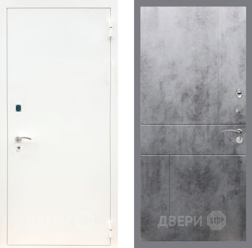 Входная металлическая Дверь Рекс (REX) 1А Белая шагрень FL-290 Бетон темный в Можайске