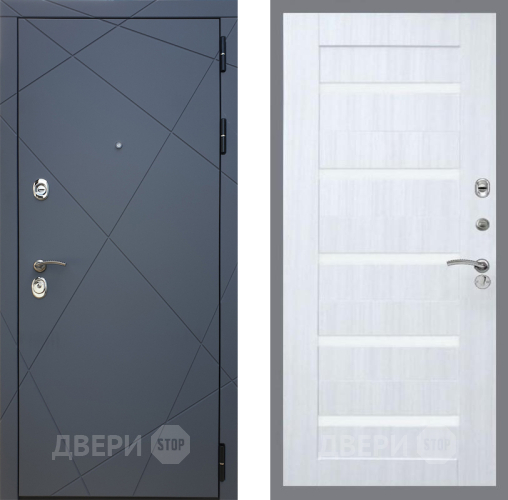 Входная металлическая Дверь Рекс (REX) 13 Силк Титан СБ-14 стекло белое Сандал белый в Можайске