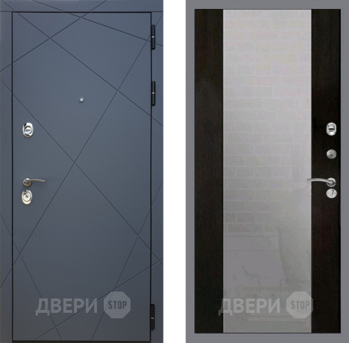 Входная металлическая Дверь Рекс (REX) 13 Силк Титан СБ-16 Зеркало Венге в Можайске