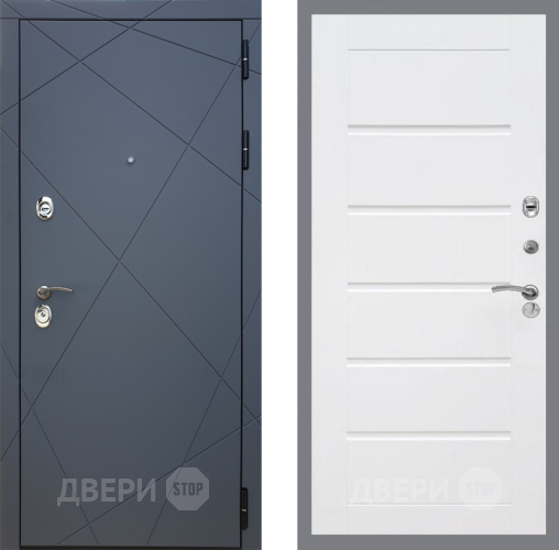 Входная металлическая Дверь Рекс (REX) 13 Силк Титан Сити Белый ясень в Можайске