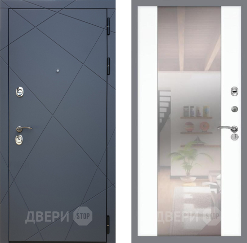 Входная металлическая Дверь Рекс (REX) 13 Силк Титан СБ-16 Зеркало Силк Сноу в Можайске