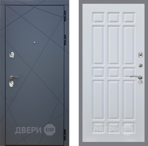 Входная металлическая Дверь Рекс (REX) 13 Силк Титан FL-33 Белый ясень в Можайске