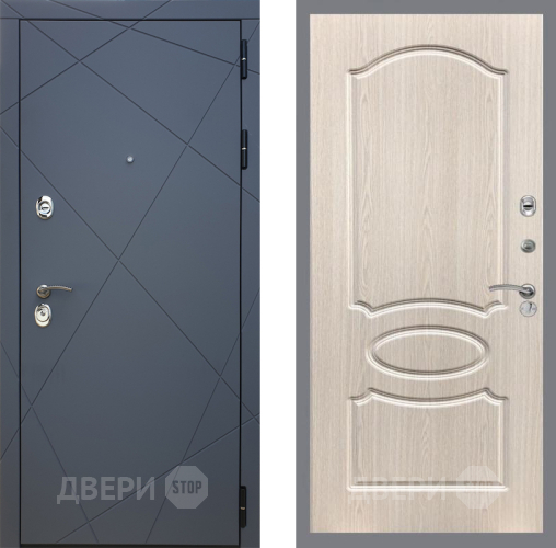 Входная металлическая Дверь Рекс (REX) 13 Силк Титан FL-128 Беленый дуб в Можайске