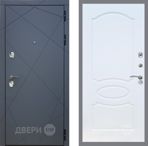 Входная металлическая Дверь Рекс (REX) 13 Силк Титан FL-128 Белый ясень в Можайске