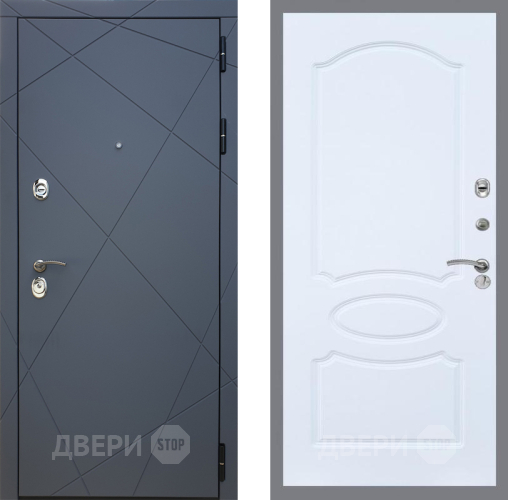 Входная металлическая Дверь Рекс (REX) 13 Силк Титан FL-128 Силк Сноу в Можайске