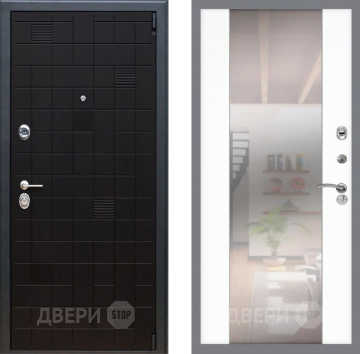 Входная металлическая Дверь Рекс (REX) 12 СБ-16 Зеркало Силк Сноу в Можайске