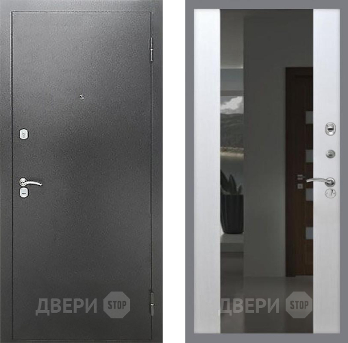 Входная металлическая Дверь Рекс (REX) Сити СБ-16 Зеркало Белый ясень в Можайске