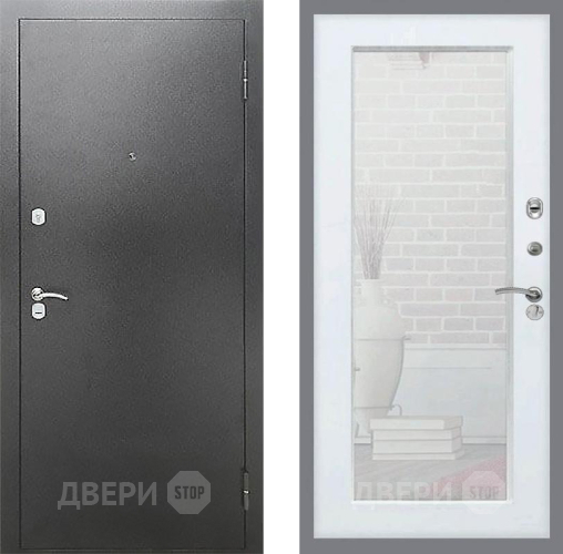 Входная металлическая Дверь Рекс (REX) Сити Зеркало Пастораль Белый ясень в Можайске