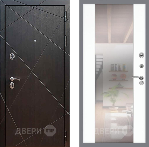 Входная металлическая Дверь Рекс (REX) 13 Венге СБ-16 Зеркало Силк Сноу в Можайске