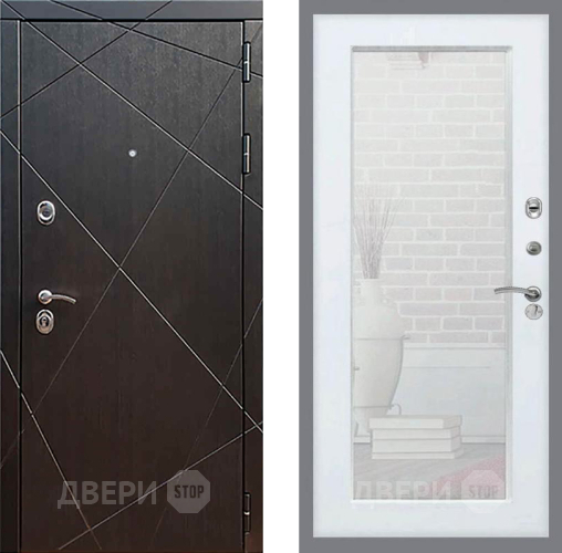 Входная металлическая Дверь Рекс (REX) 13 Венге Зеркало Пастораль Белый ясень в Можайске