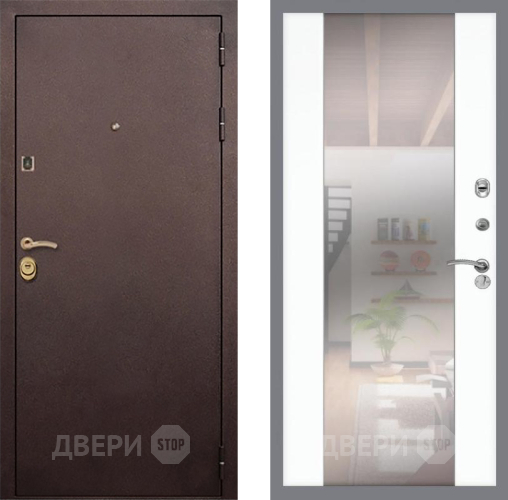 Входная металлическая Дверь Рекс (REX) Лайт 3К СБ-16 Зеркало Силк Сноу в Можайске