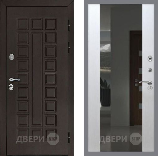 Дверь Рекс (REX) Сенатор 3К СБ-16 Зеркало Белый ясень в Можайске