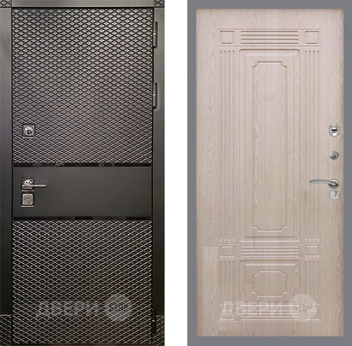 Входная металлическая Дверь Рекс (REX) 15 Черный Кварц FL-2 Беленый дуб в Можайске