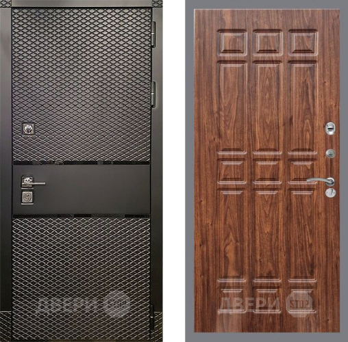 Входная металлическая Дверь Рекс (REX) 15 Черный Кварц FL-33 орех тисненый в Можайске