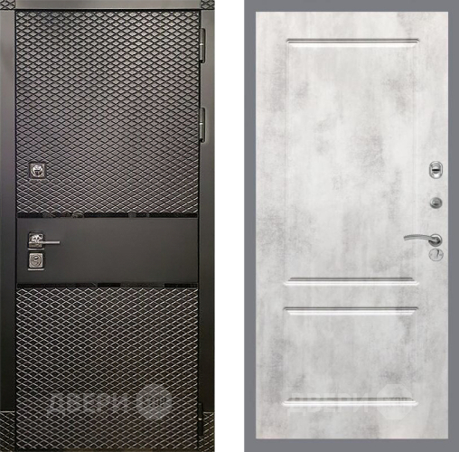 Входная металлическая Дверь Рекс (REX) 15 Черный Кварц FL-117 Бетон светлый в Можайске