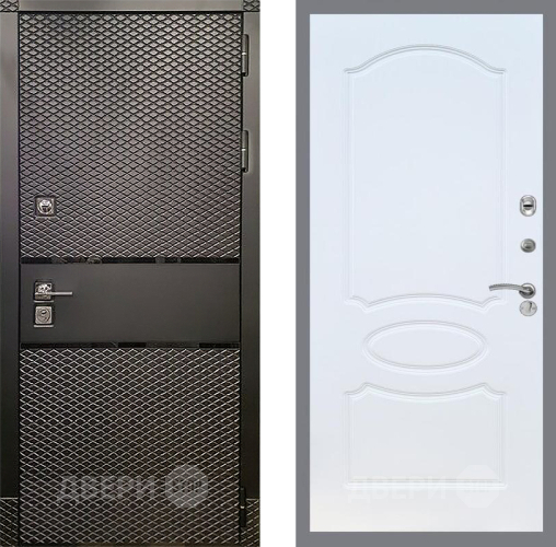 Входная металлическая Дверь Рекс (REX) 15 Черный Кварц FL-128 Белый ясень в Можайске