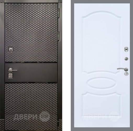 Входная металлическая Дверь Рекс (REX) 15 Черный Кварц FL-128 Силк Сноу в Можайске