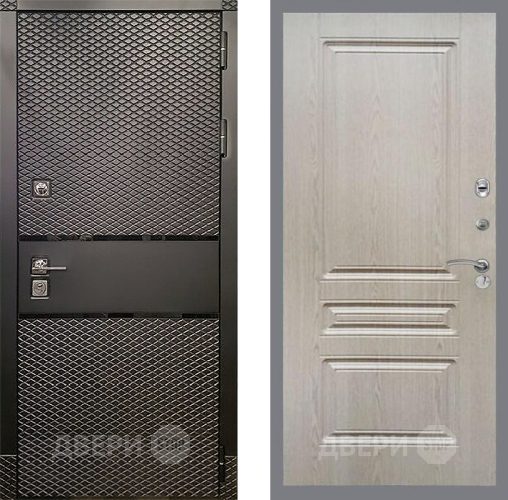 Входная металлическая Дверь Рекс (REX) 15 Черный Кварц FL-243 Беленый дуб в Можайске