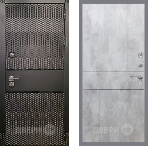 Входная металлическая Дверь Рекс (REX) 15 Черный Кварц FL-290 Бетон светлый в Можайске