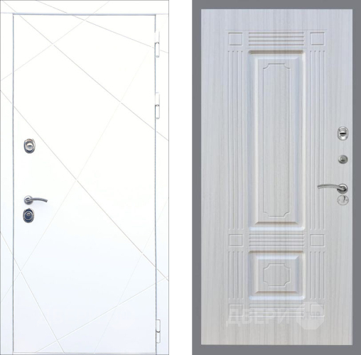 Входная металлическая Дверь Рекс (REX) 13 Силк Сноу FL-2 Сандал белый в Можайске