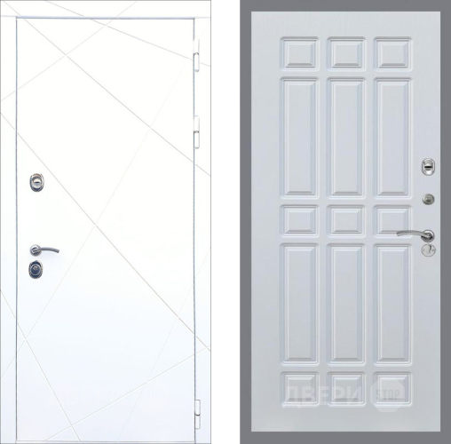 Входная металлическая Дверь Рекс (REX) 13 Силк Сноу FL-33 Белый ясень в Можайске