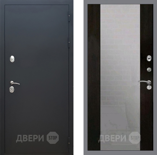 Входная металлическая Дверь Рекс (REX) 5 Черный Муар СБ-16 Зеркало Венге в Можайске