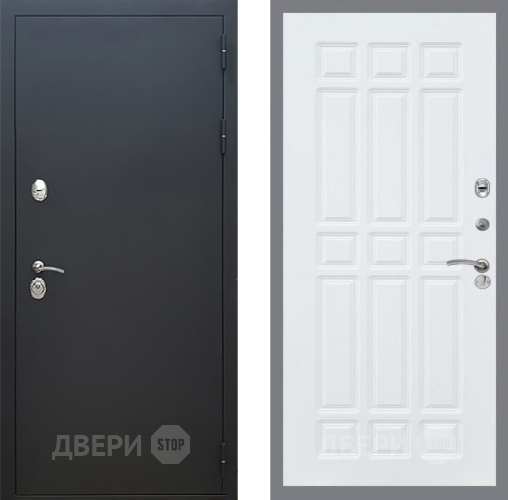 Входная металлическая Дверь Рекс (REX) 5 Черный Муар FL-33 Силк Сноу в Можайске